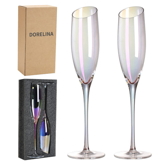 DORELINA Set of 2 Modern Champagne Flutes