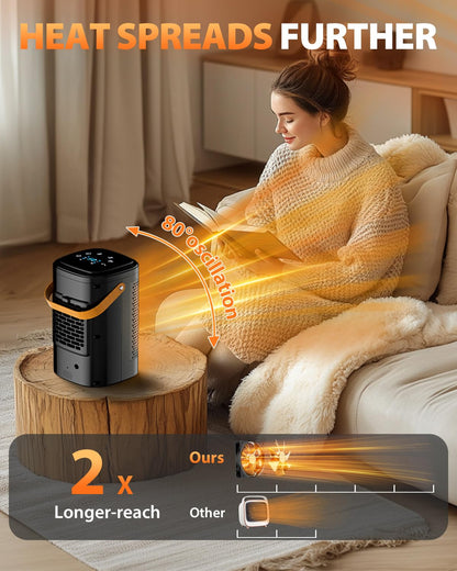 Portable 1500W Electric Space Heater with Timer