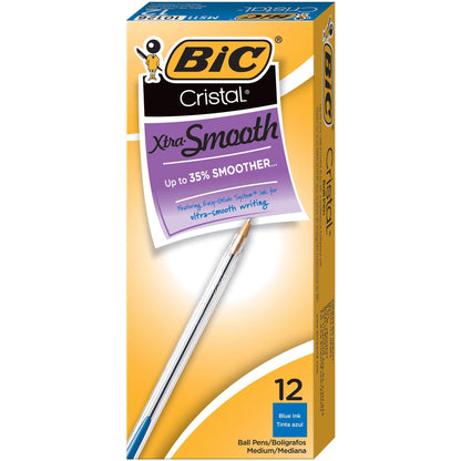 12-Count BIC Cristal Xtra Smooth Ballpoint Pens