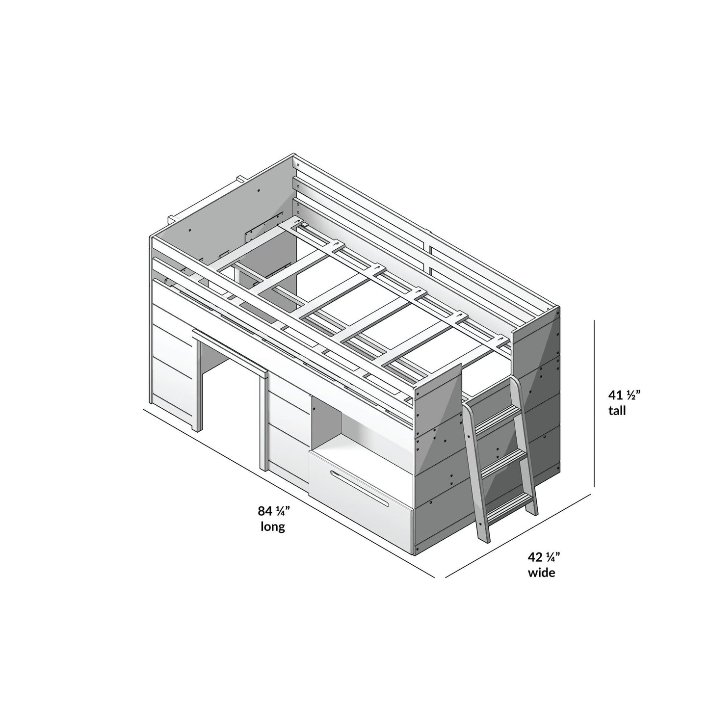 Max & Lily Twin Loft Bed with Storage Drawer