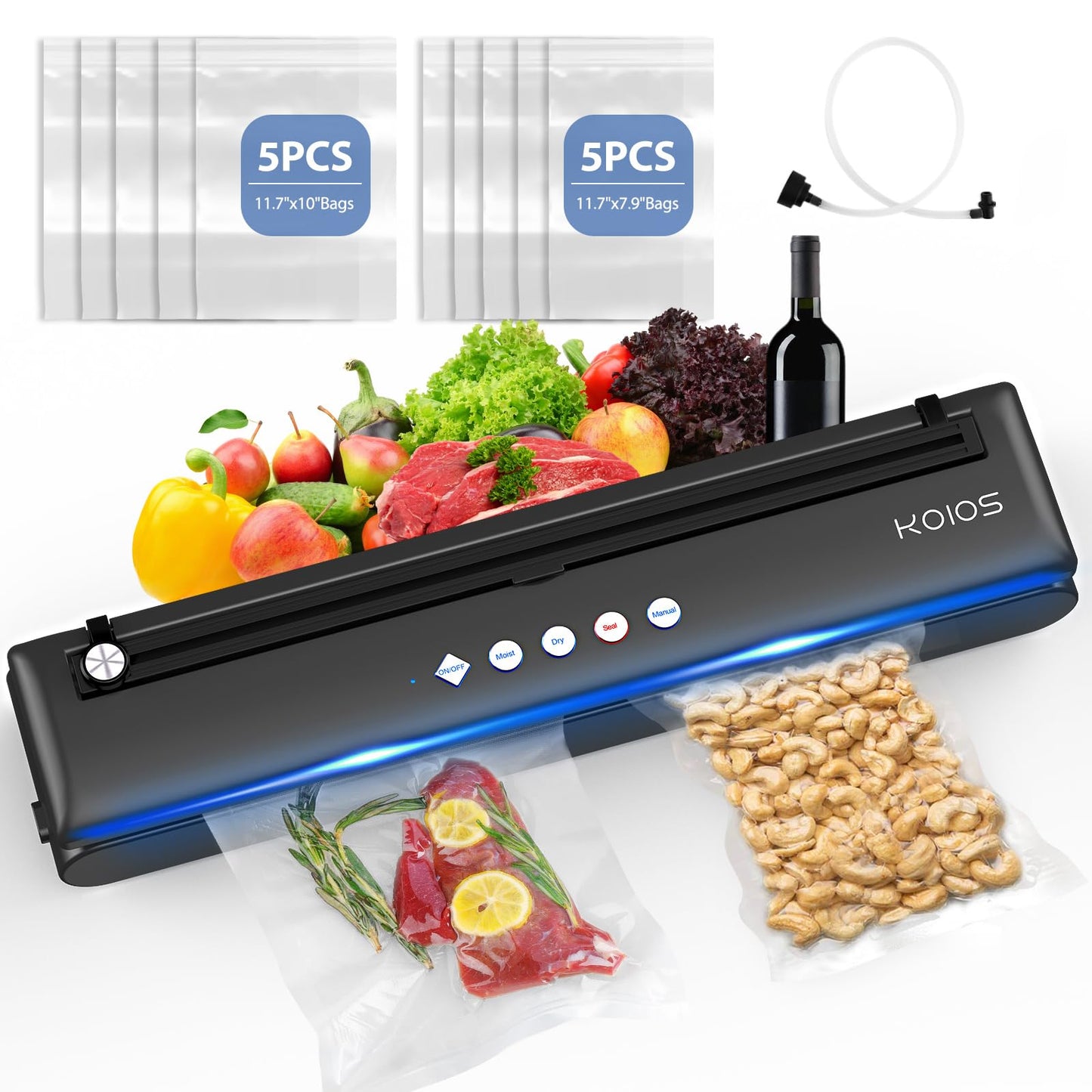 KOIOS Vacuum Sealer with Cutter & 10 Bags