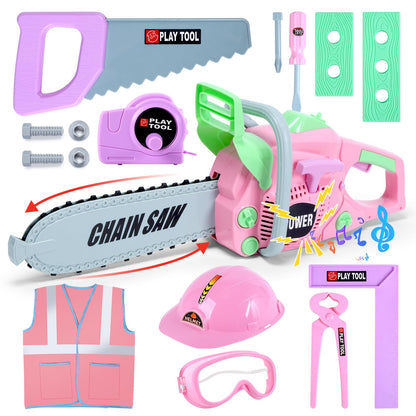 Toddler Tool Set with Chainsaw and Tape Measure