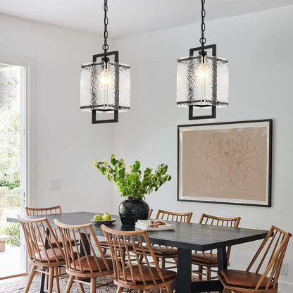 ECOBRT Black Crystal Chandelier for Modern Spaces