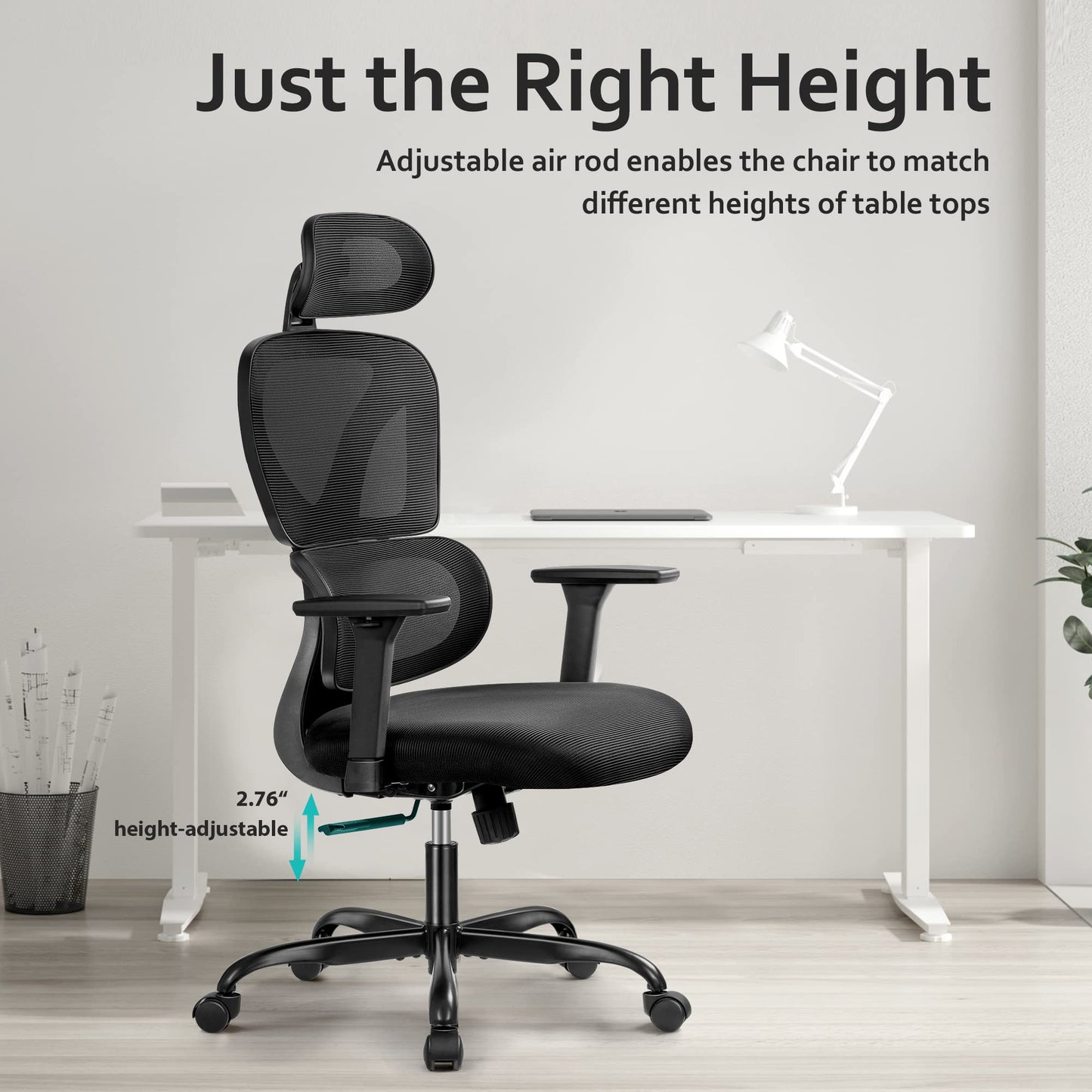 KERDOM Ergonomic Mesh Office Chair with Headrest