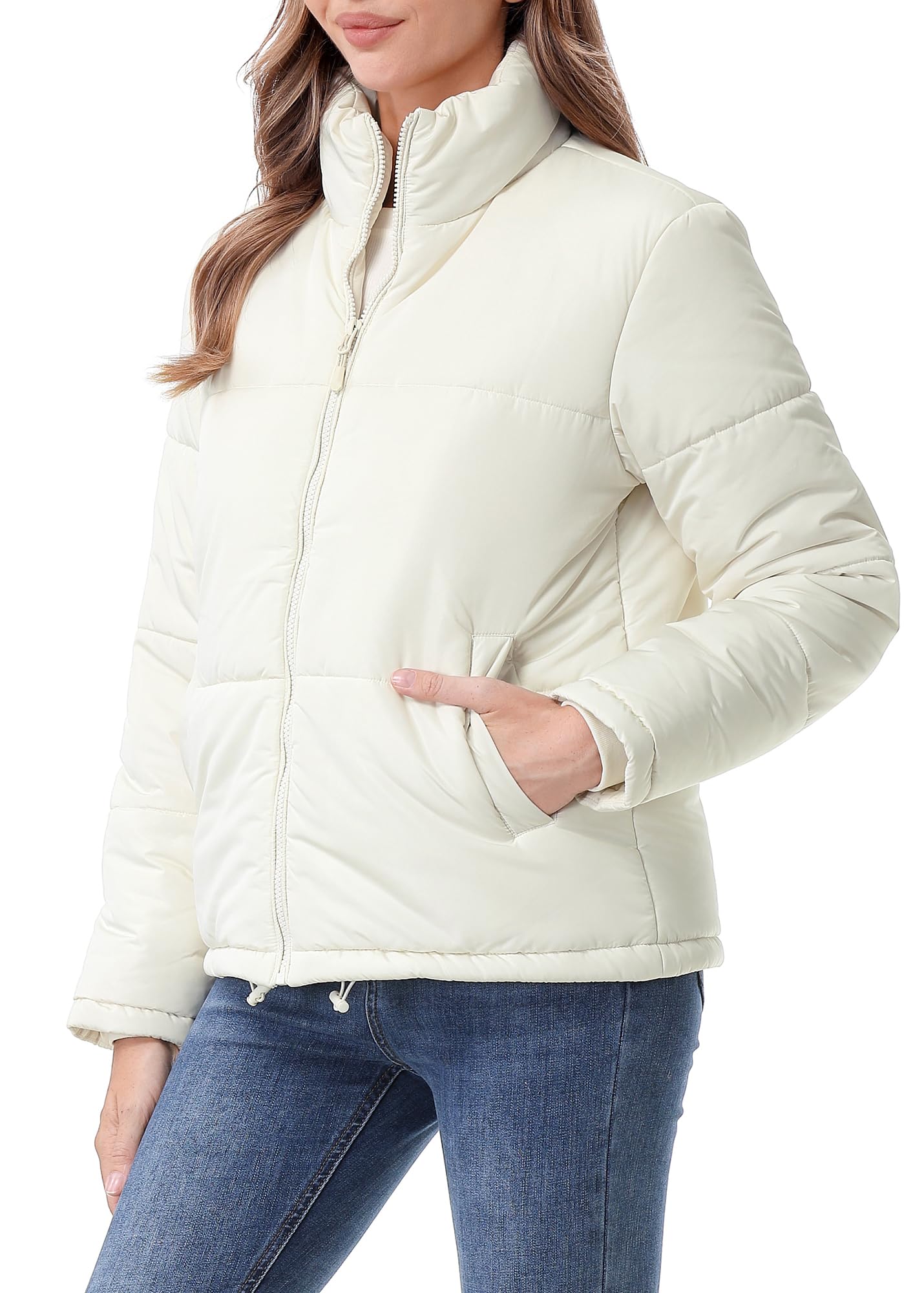 TDYPCI Women's Warm Winter Coat Waterproof Puffer Jacket Full-Zip Lightweight Winter Jacket