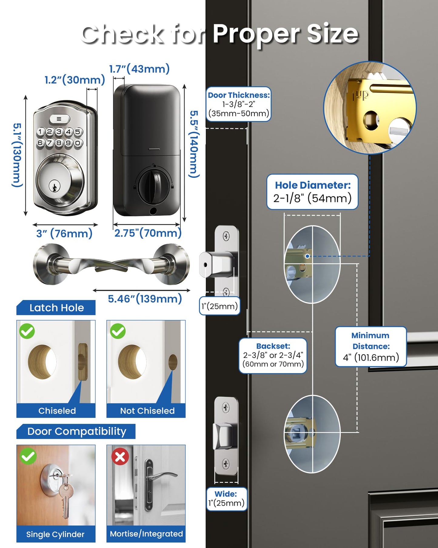 Keyless Entry Door Lock with Digital Keypad