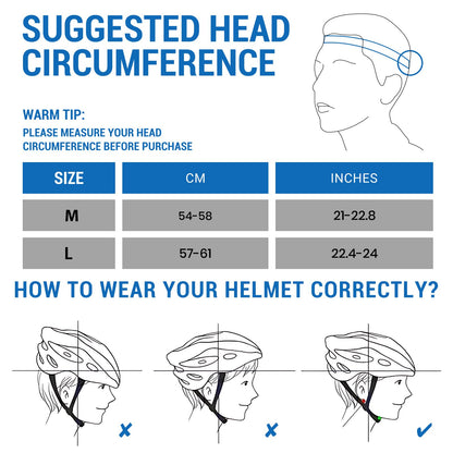 Favoto Rechargeable Bike Helmet with Light & Goggles