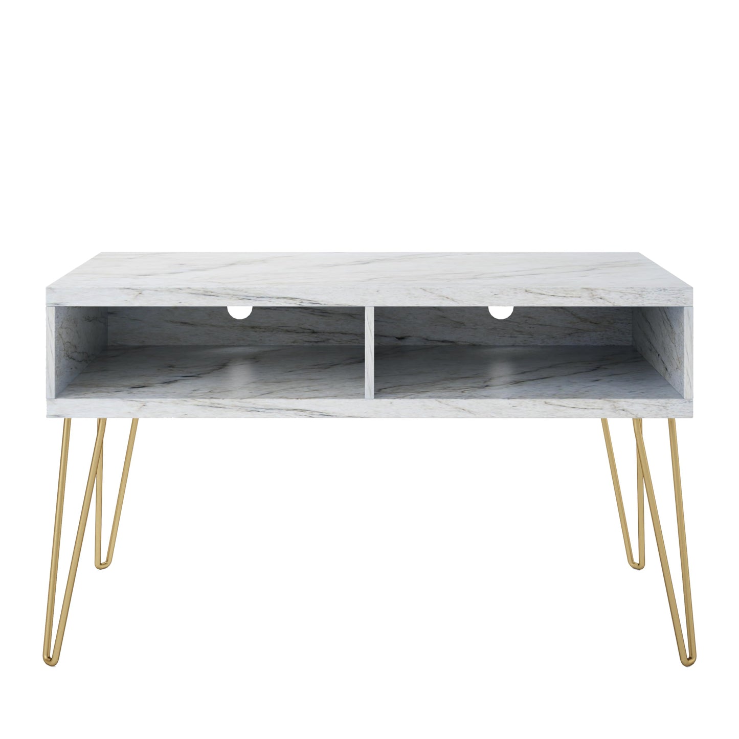 Novogratz Athena TV Stand for TVs up to 42", White Faux Marble