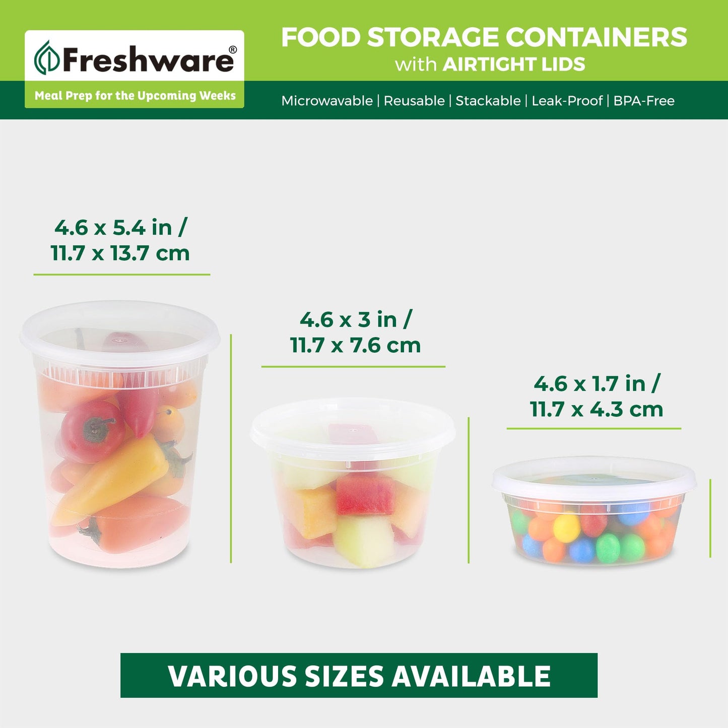 Freshware 60-Pack Leakproof Food Storage Containers