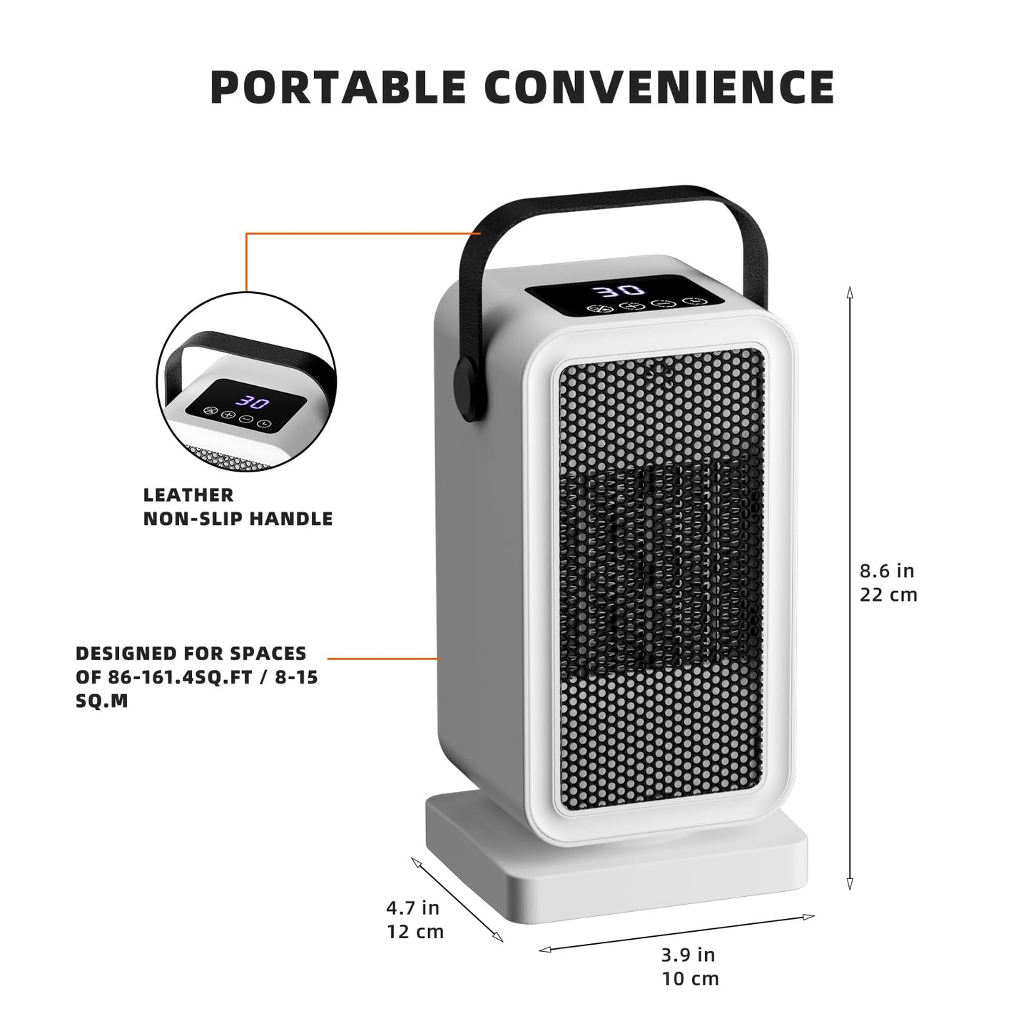 Small Space Heater Portable Desk Heater with 2s Instant Warmth