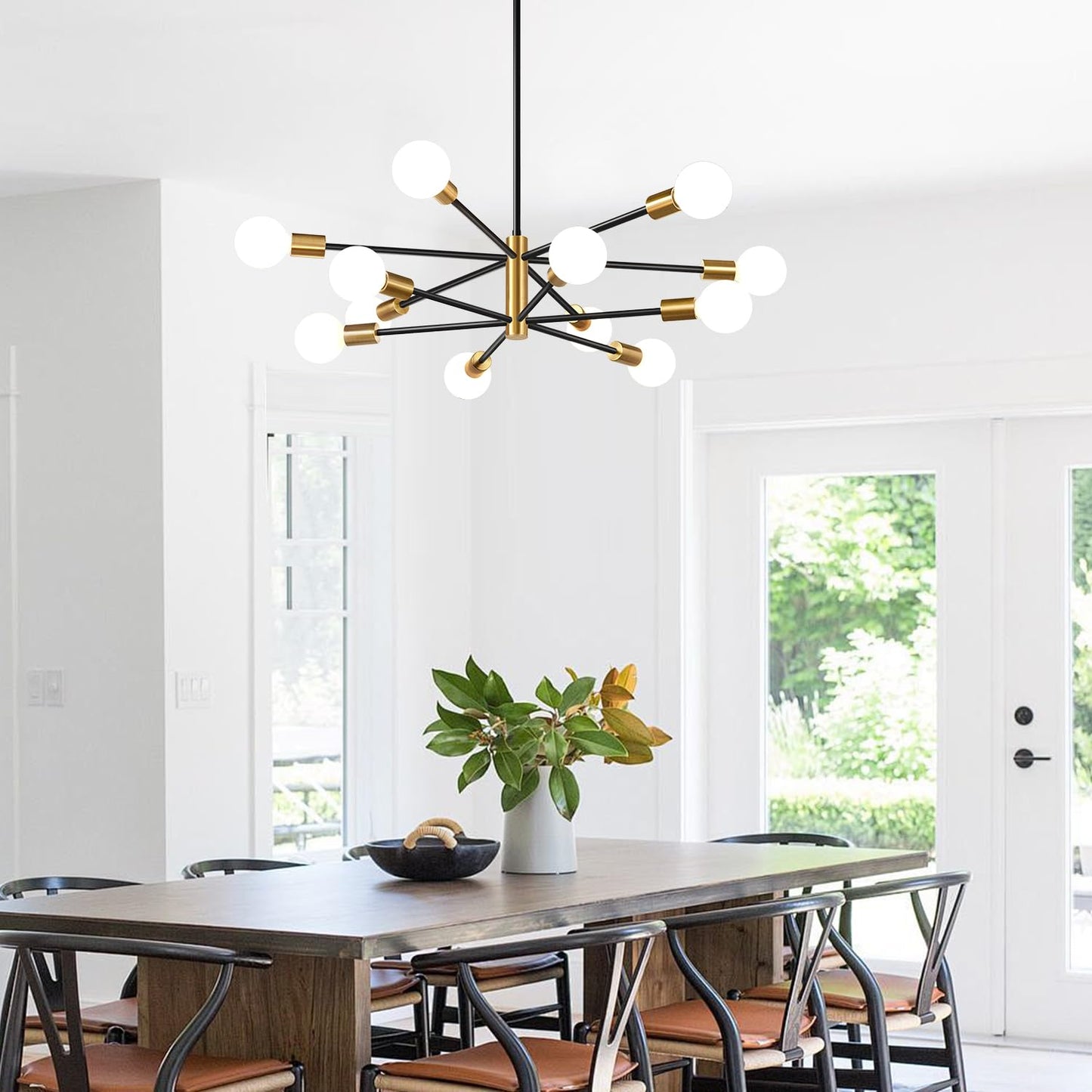 12-Light Sputnik Chandelier for Dining Room