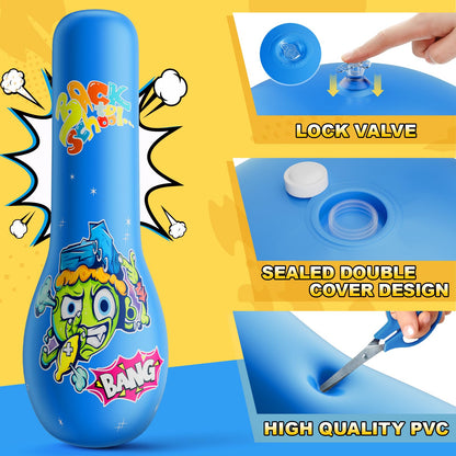 Inflatable Kids Punching Bag for Ages 3-12