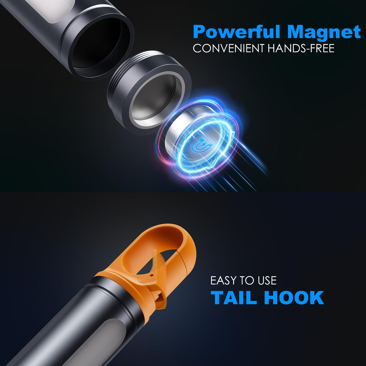 90000Lux ADDplus Rechargeable Magnetic Flashlight