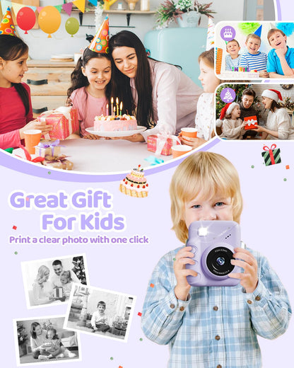 Kids Instant Print Camera by TIATUA for Ages 3-14