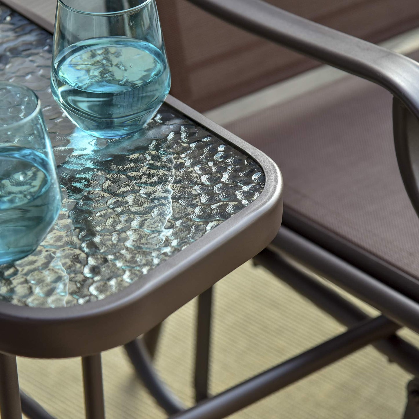Outsunny Outdoor Glider Chairs with Coffee Table