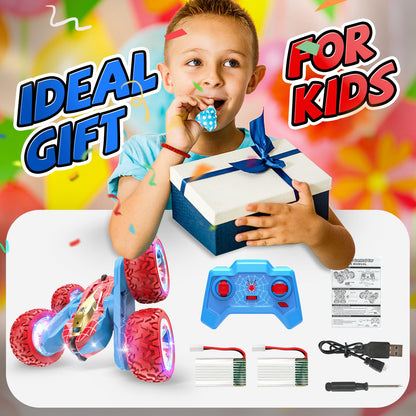 VRG Spider Remote Control Car, RC Cars for 3 4 5 6 7 Year Old Boys, 360 Flip 4WD RC Stunt Cars with Cool Light Rechargeable Toys for Boys Ages 4-6 5-7 8-13 Birthday Xmas Gifts