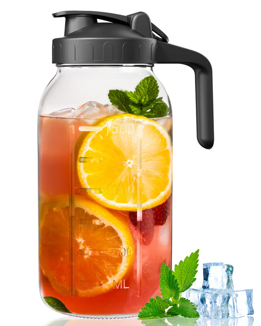 64 oz Glass Water Pitcher with Airtight Lid