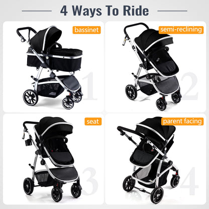 Hagaday 2-in-1 Convertible Baby Stroller with Canopy