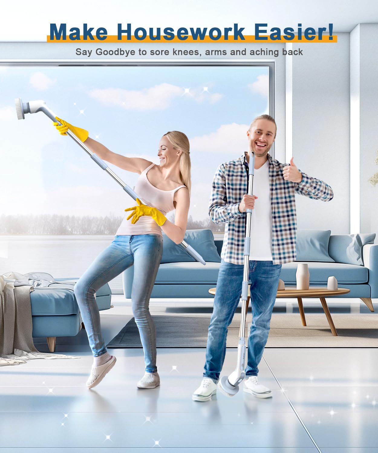 Airpher Cordless Electric Spin Scrubber with Brush Heads