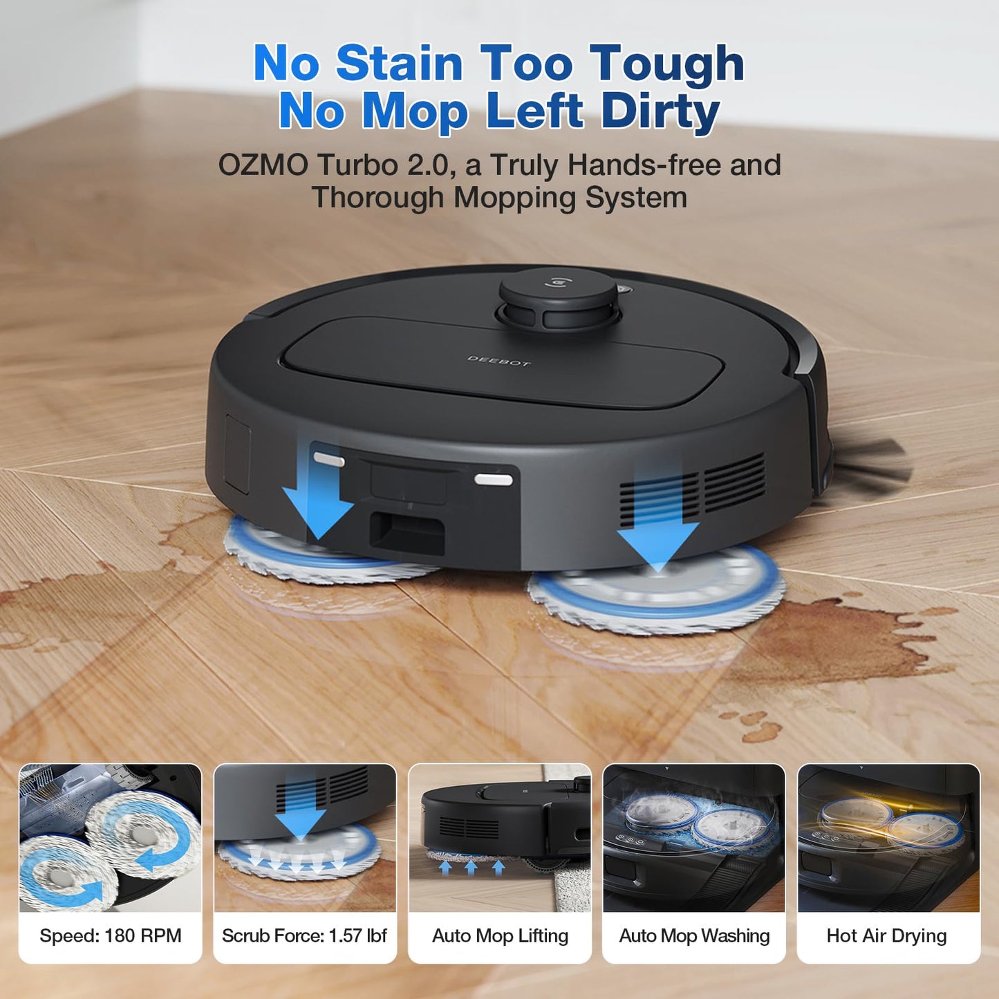 ECOVACS Robot Vacuum and Mop with 10000Pa Suction