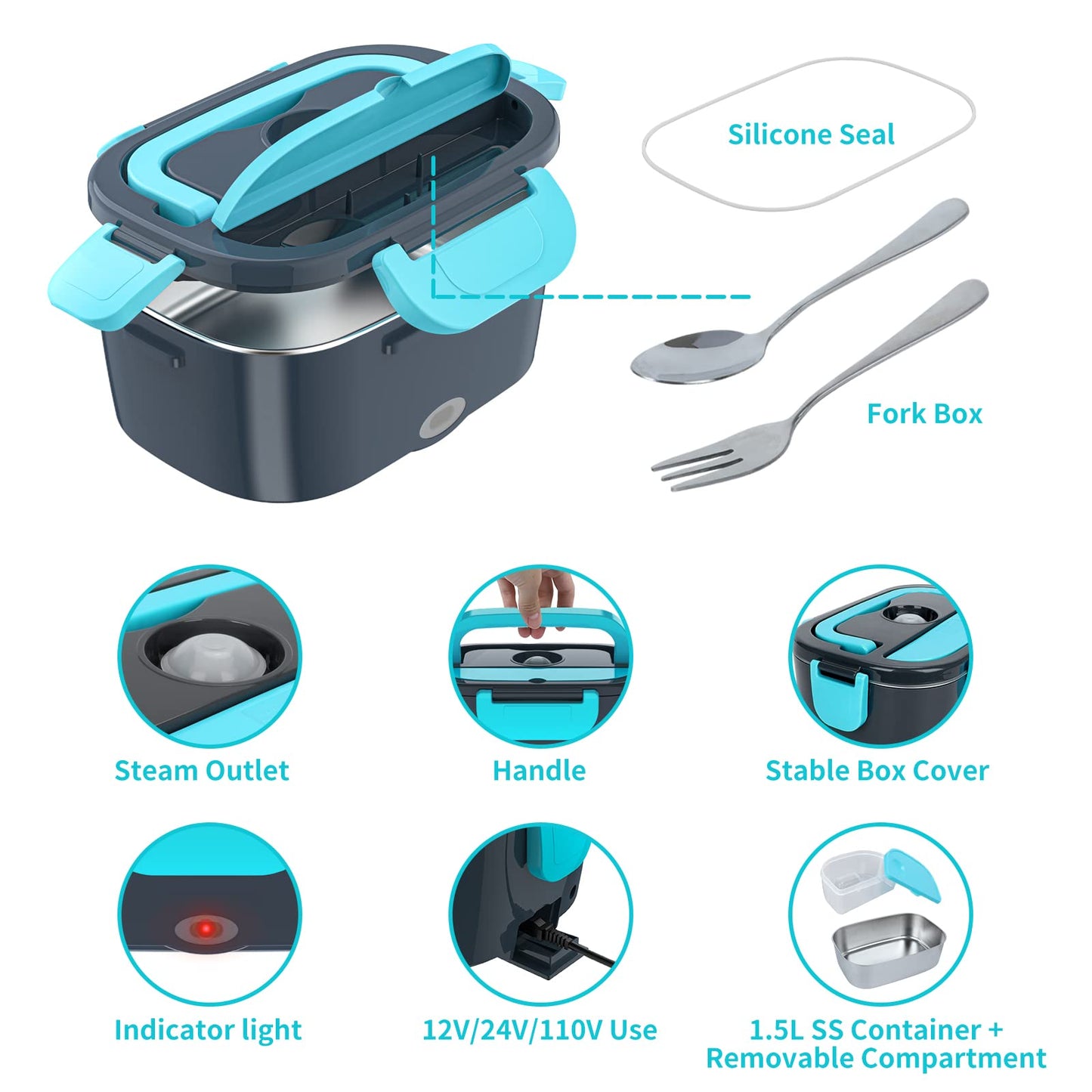 Electric Lunch Box Food Warmer by CHARMDOO