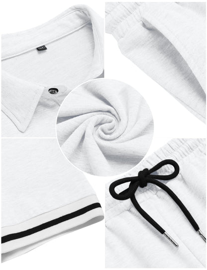 LecGee Men's Polo Shirt and Shorts Set