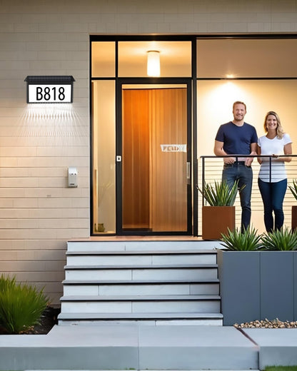 Solar LED House Number Sign for Outdoor Use