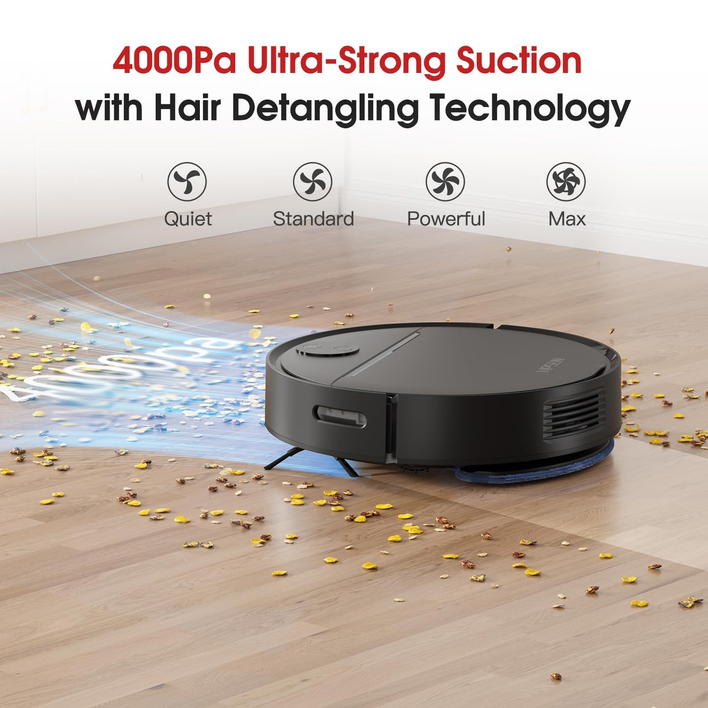 VIPSUN Robot Vacuum and Mop with 4000Pa Suction