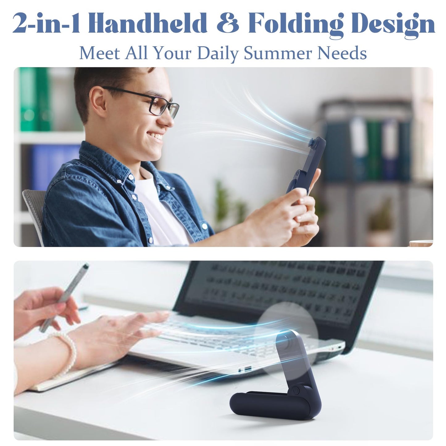 Portable Mini Handheld Fan, USB Rechargeable