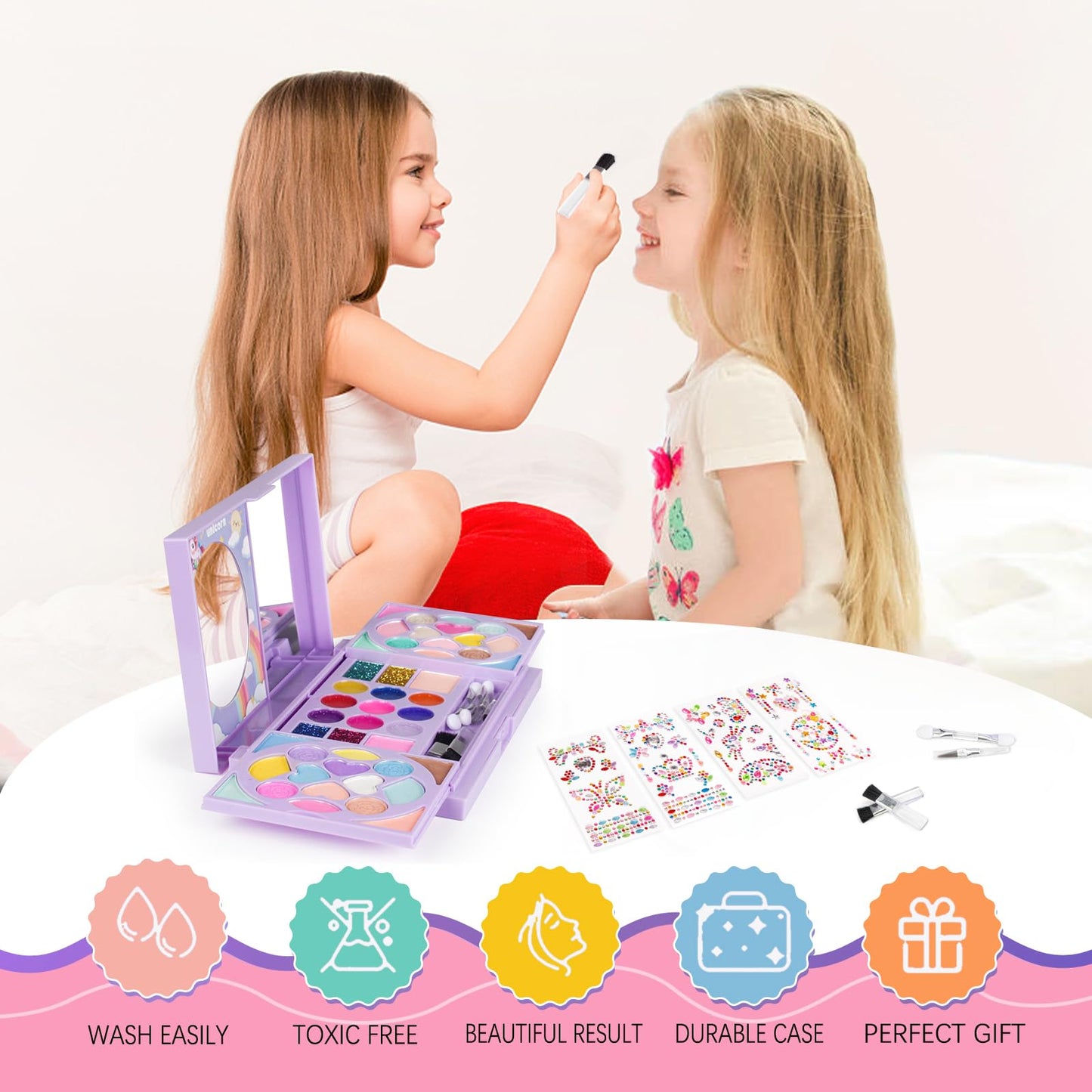 Kids Washable Makeup Kit for Girls 3+ Years