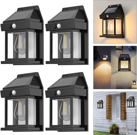 4pcs Solar Motion Sensor Outdoor Lights