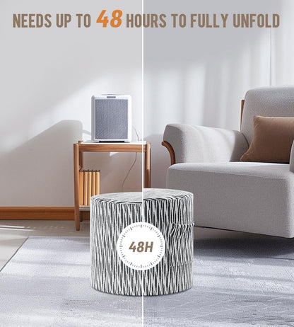 Round Stuffed Pouf Ottoman for Living Room
