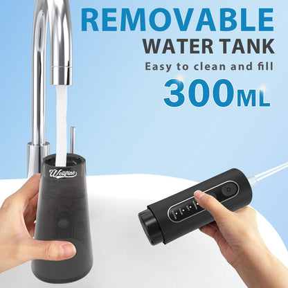 Water Dental Flosser Teeth Pick - 4 Modes Cordless Oral Irrigator 300ML Portable and Rechargeable IPX7 Waterproof Powerful Battery Life Water Dental Piks for Cleaning for Home Travel