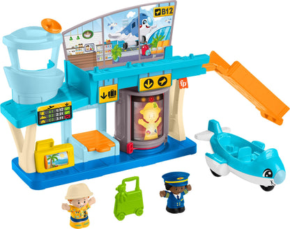 Fisher-Price Little People Toddler Toy Everyday Adventures Airport Playset with Airplane for Preschool Pretend Play Ages 1+ Years