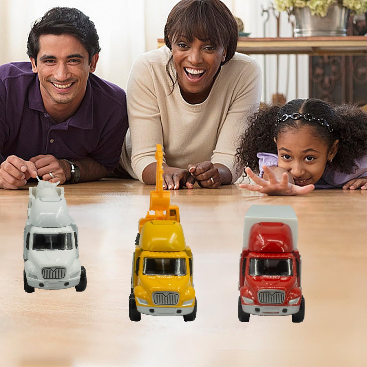 Die-Cast Toy Truck with Rocket and Excavator