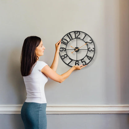 24-Inch Outdoor Wall Clock, Silent Battery Operated