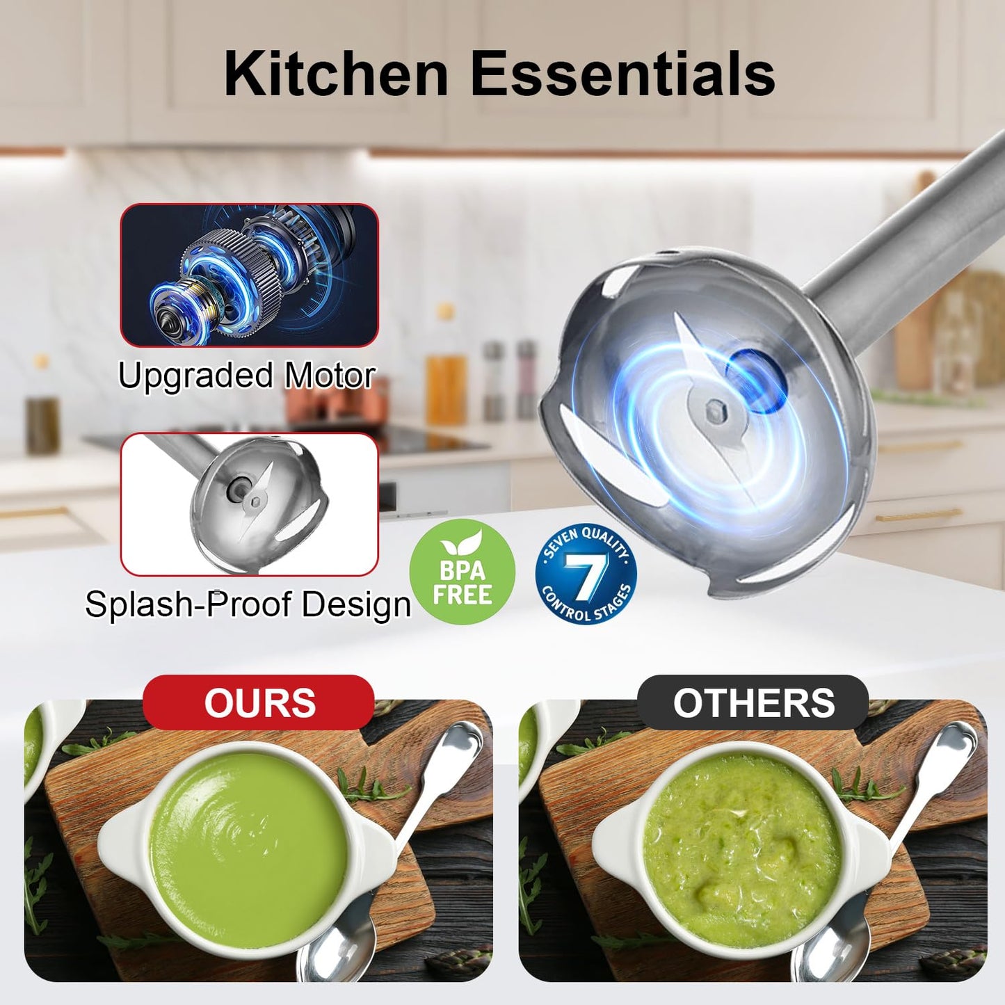 400W 4-in-1 Handheld Immersion Blender Set