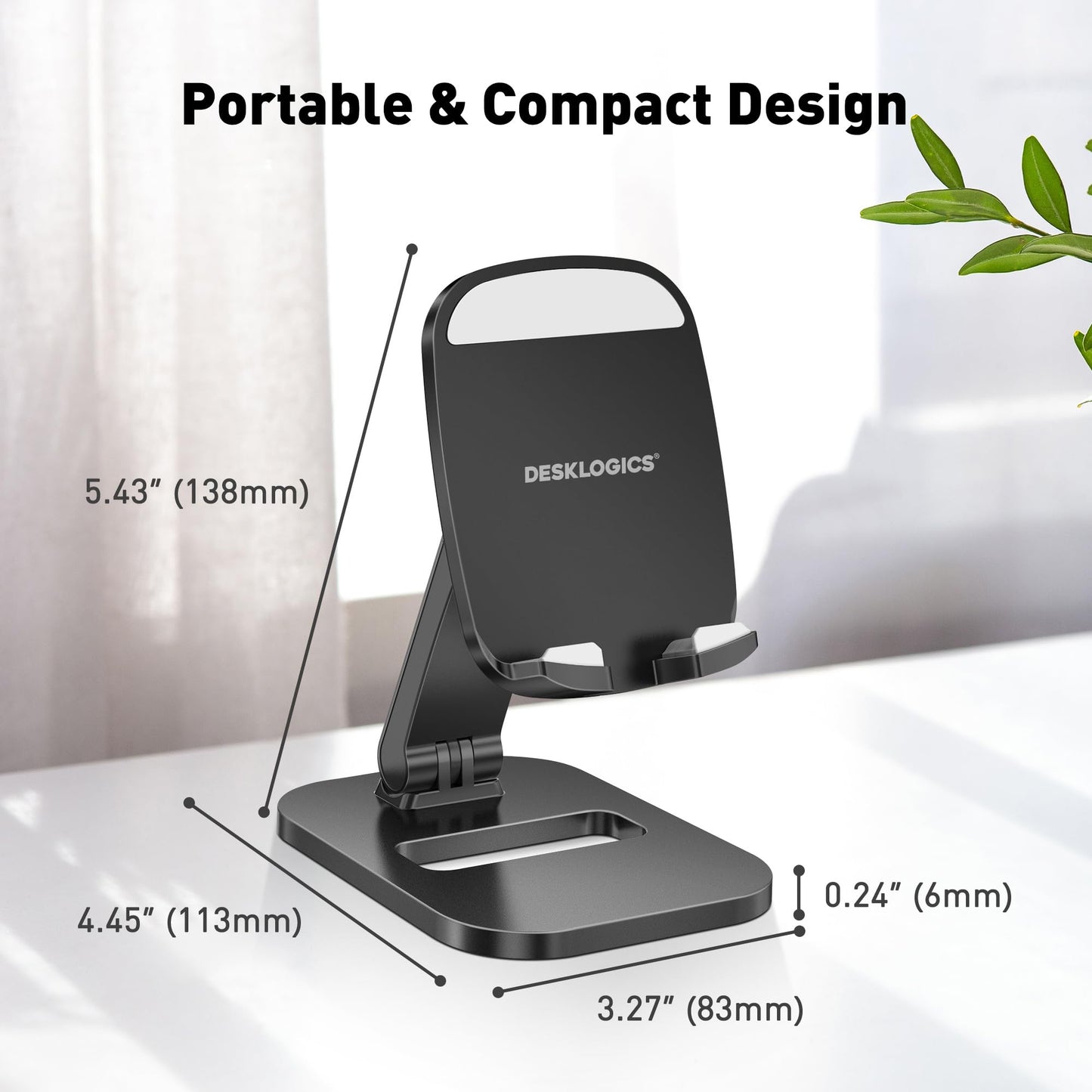 Adjustable Phone Stand for Desk - Foldable Holder