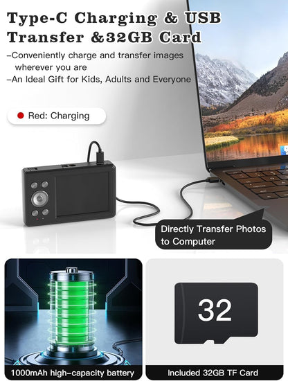 56MP FHD Kids Digital Camera with Zoom