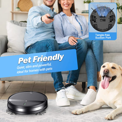 MANVINS Robot Vacuum and Mop Combo, App/Voice Control, Robot Vacuum Cleaner 2 in 1, Automatic Recharge, Slim, Quiet, Tangle-Free, Daily Schedule,Cleans Hard Floor/Pet Hair/Carpet