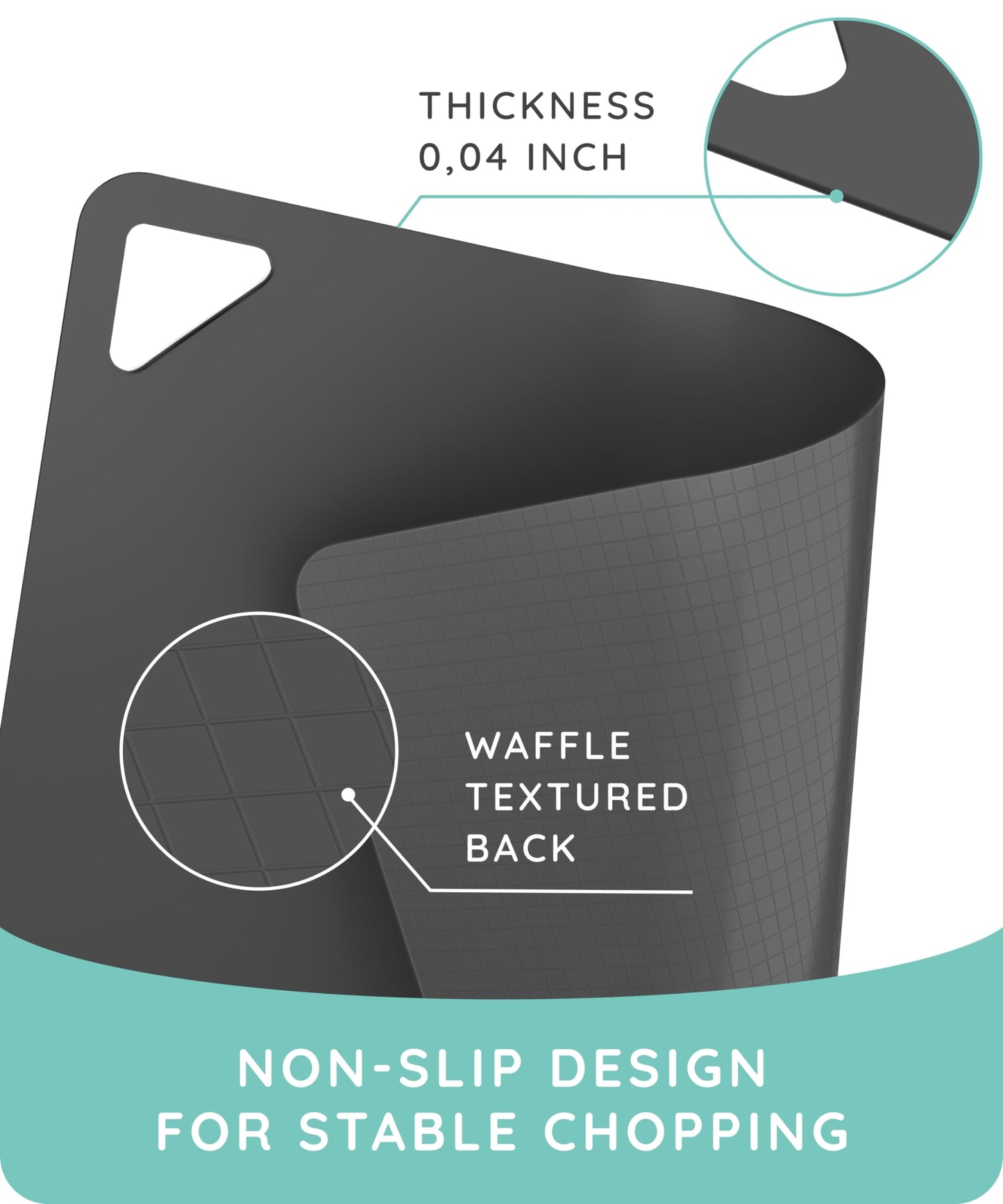 Flexible Non-Slip Cutting Boards Set of 3