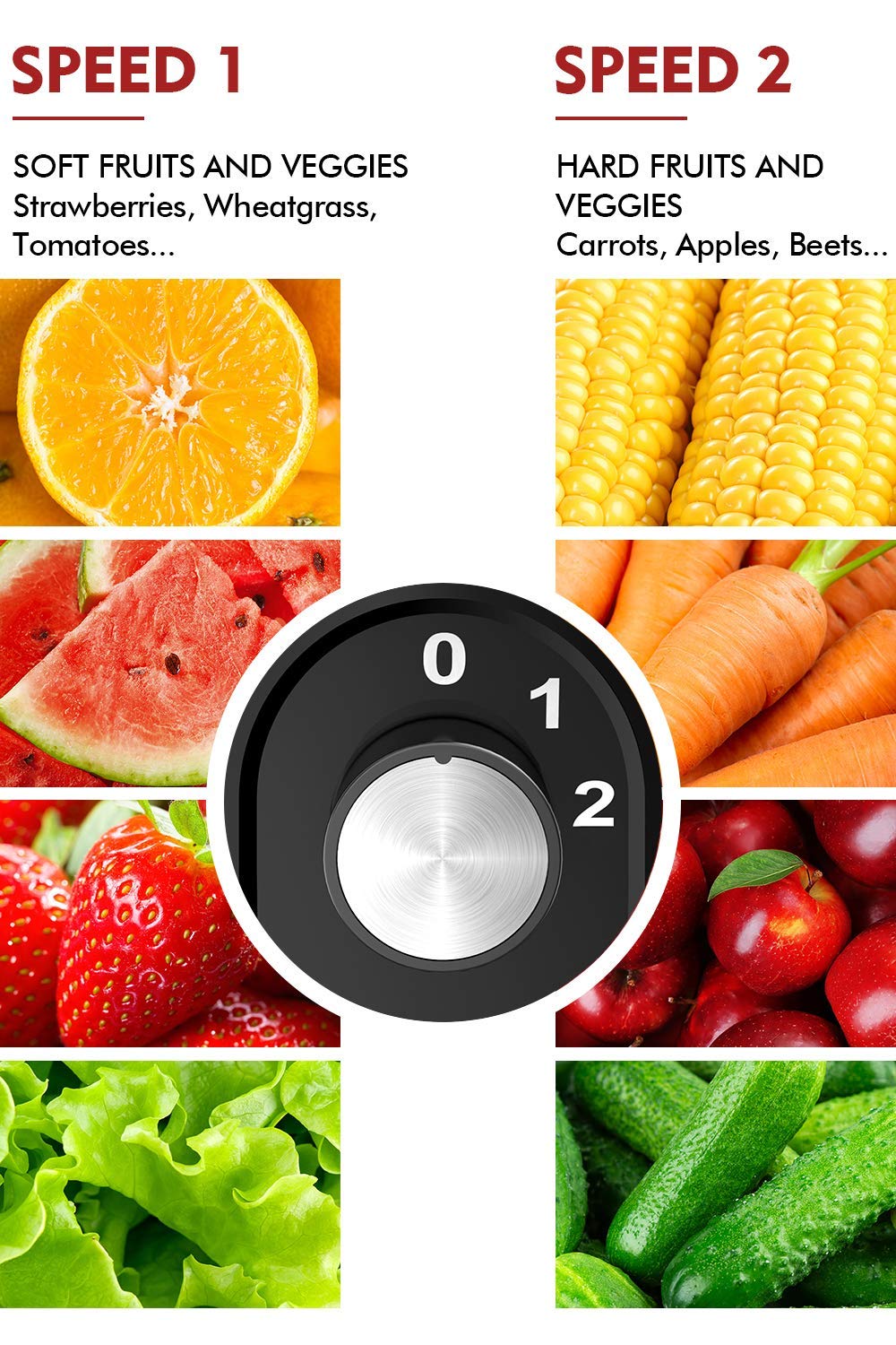 AZEUS Centrifugal Juicer Machines, Juice Extractor with Germany-Made 163 Chopping Blades (Titanium Reinforced) & 2-Layer Centrifugal Bowl, High Juice Yield, Easy to Clean, Anti-Drip,100% BPA-Free