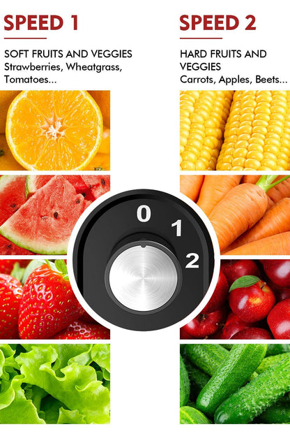 AZEUS Centrifugal Juicer Machines, Juice Extractor with Germany-Made 163 Chopping Blades (Titanium Reinforced) & 2-Layer Centrifugal Bowl, High Juice Yield, Easy to Clean, Anti-Drip,100% BPA-Free
