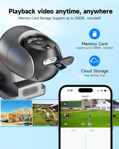 4G LTE Solar Security Camera with 2K Night Vision