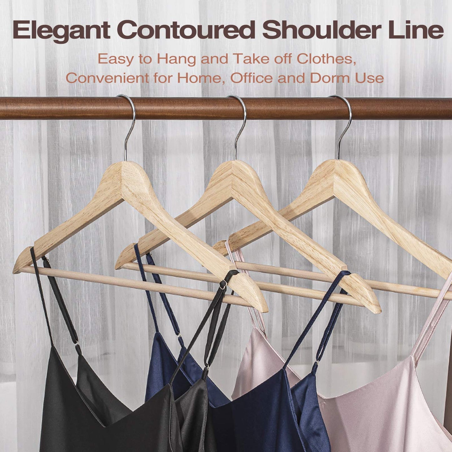 Wooden Hangers 20-Pack with 360° Swivel Hooks