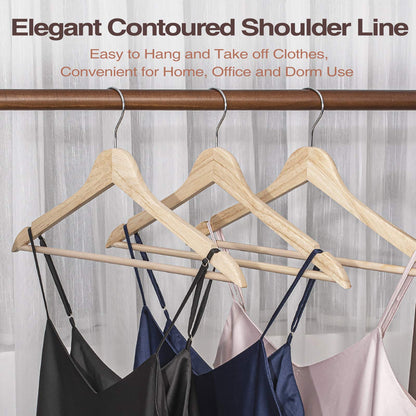 Wooden Hangers 20-Pack with 360° Swivel Hooks