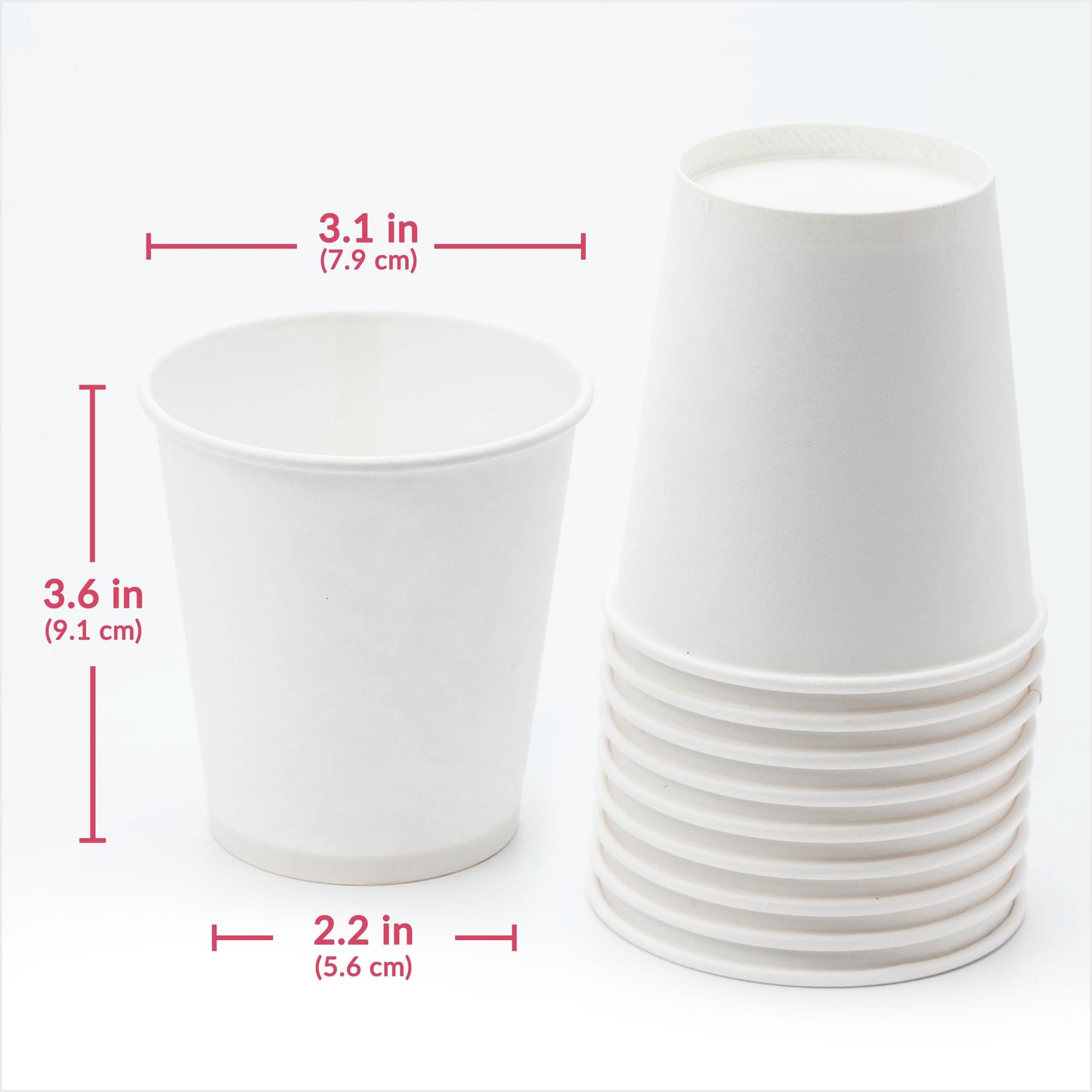 Prestee 500 Pack 8oz Disposable Paper Cups