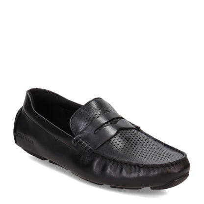 Cole Haan Men's Grand Laser Penny Driver Driving Style Loafer, Black/Black, 9.5