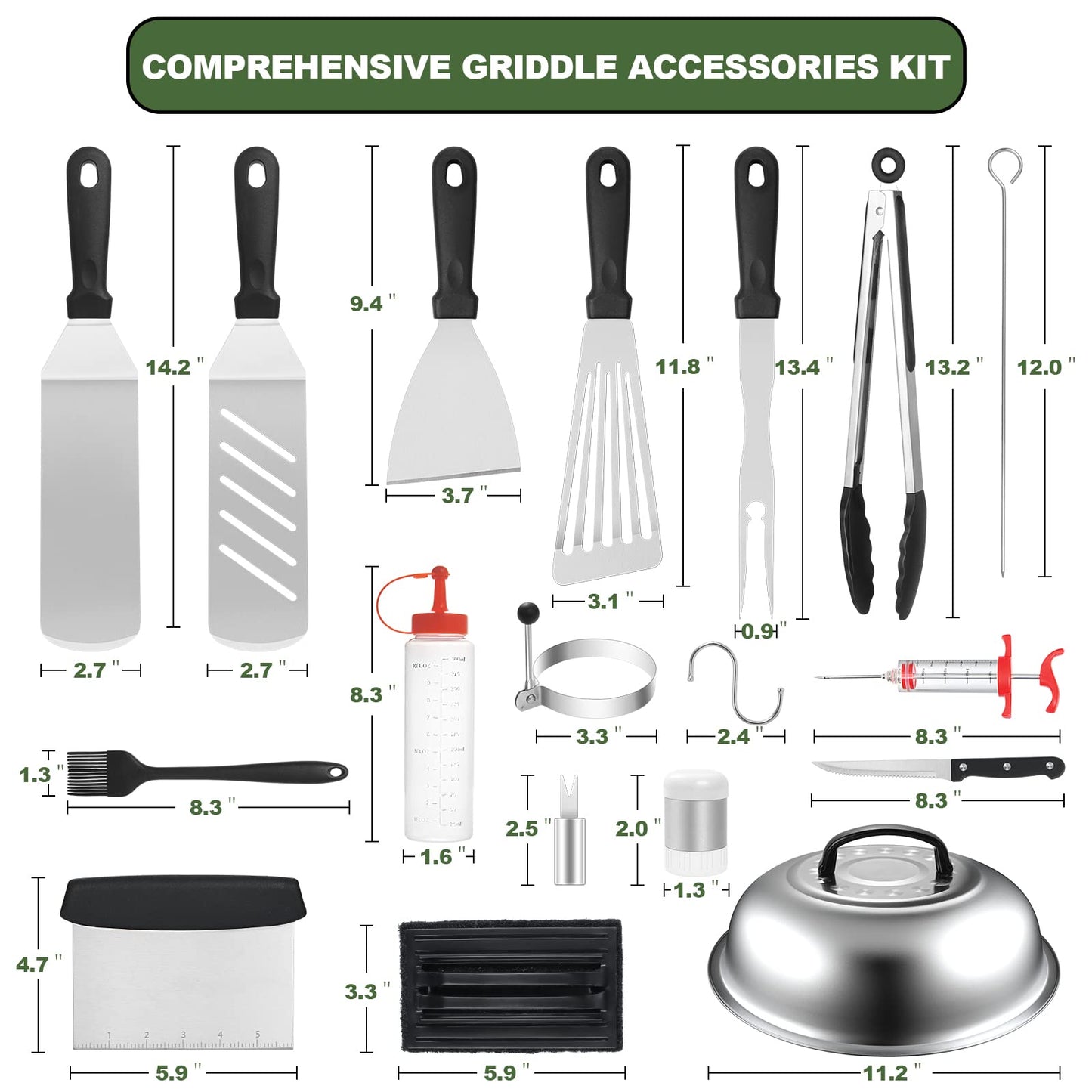 43PCS Flat Top Grill Accessories Set