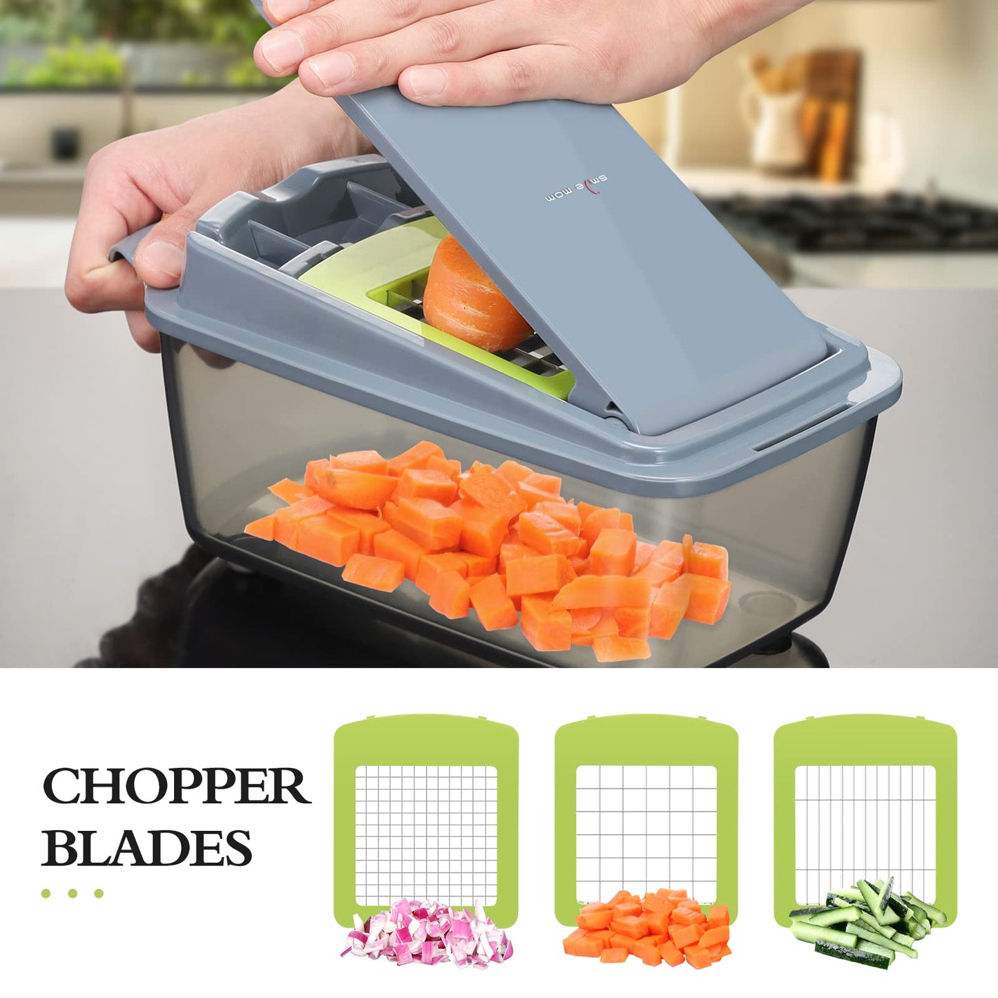 Smile Mom Vegetable Chopper and Slicer with Container